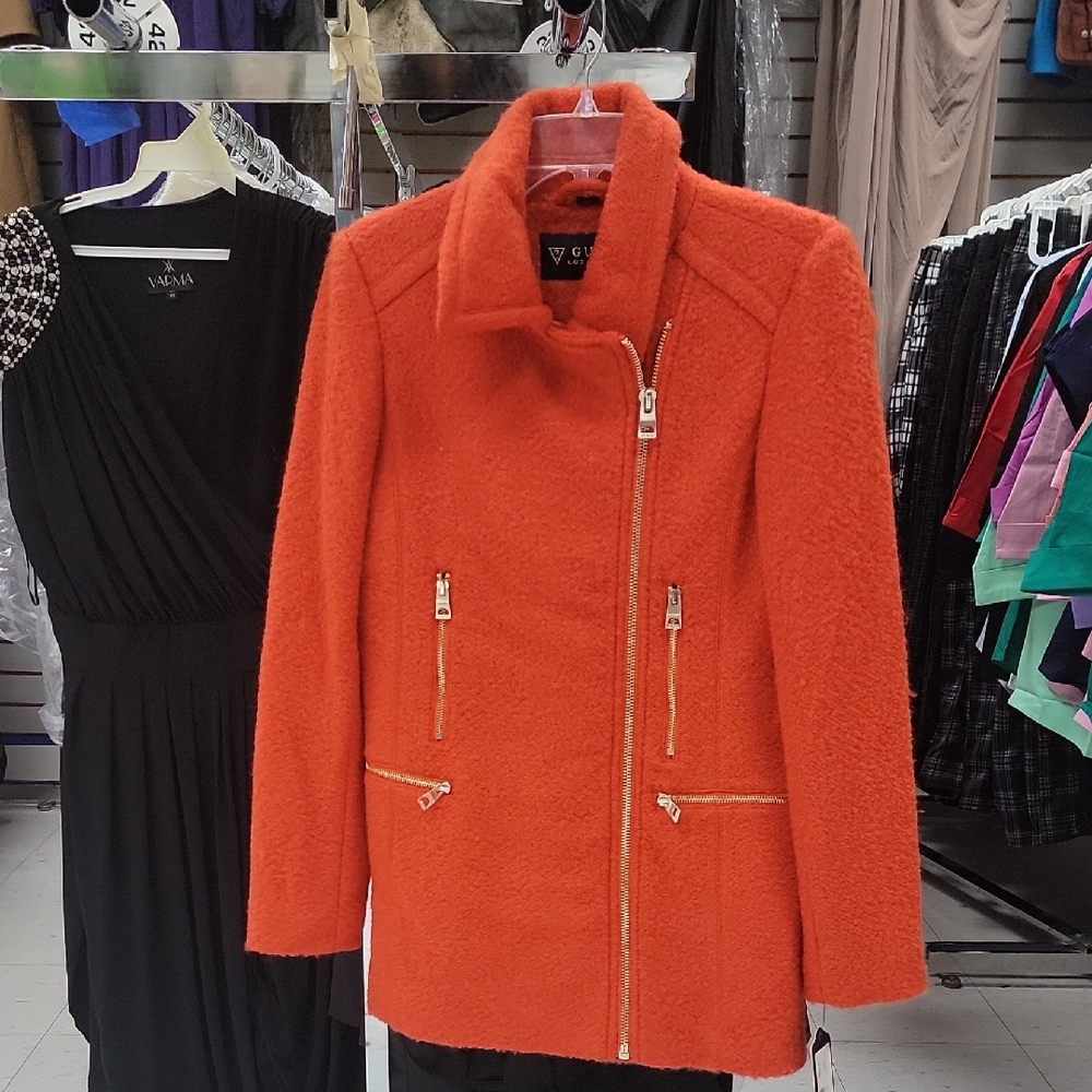 Glam Women's Bold Orange Teddy Jacket